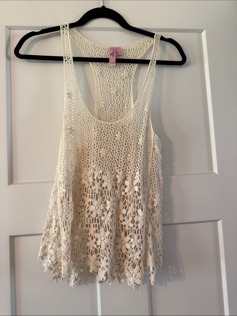 Crochet Racerback Tank Top - Cream